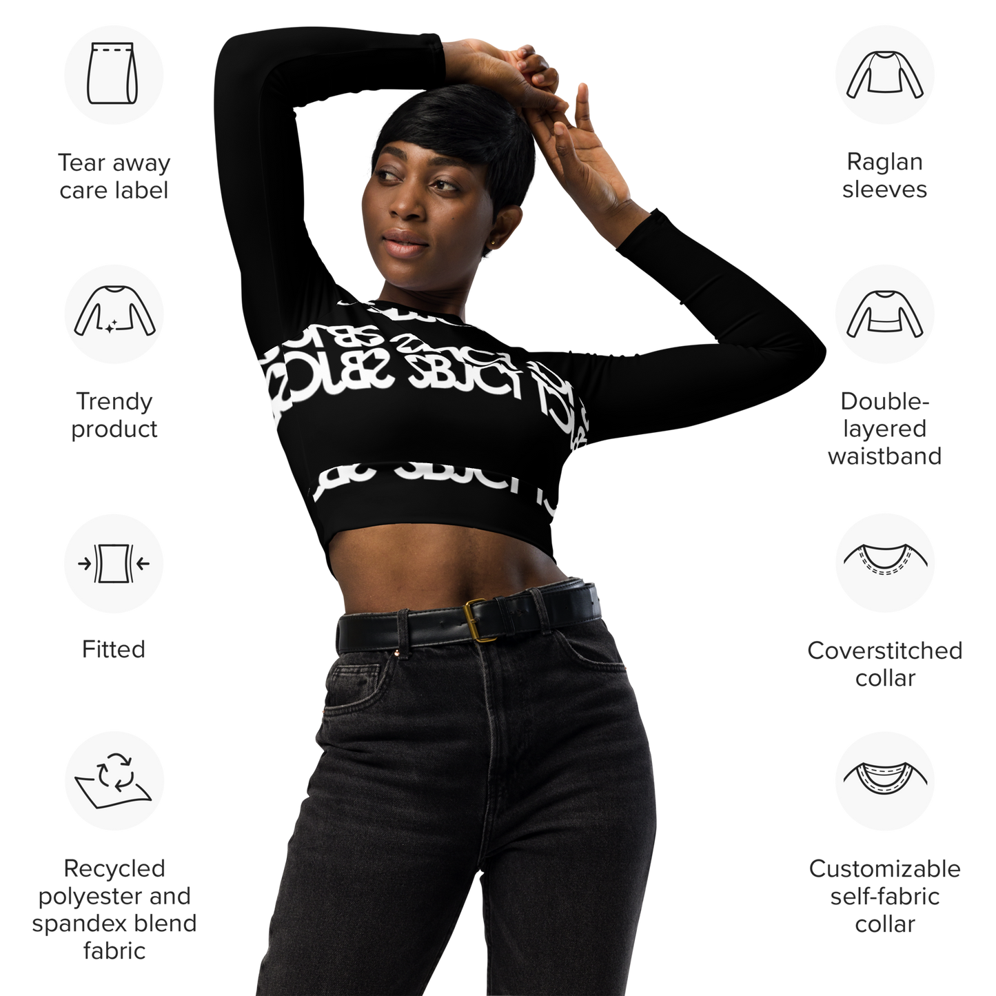 SBJCT Recycled long-sleeve crop top