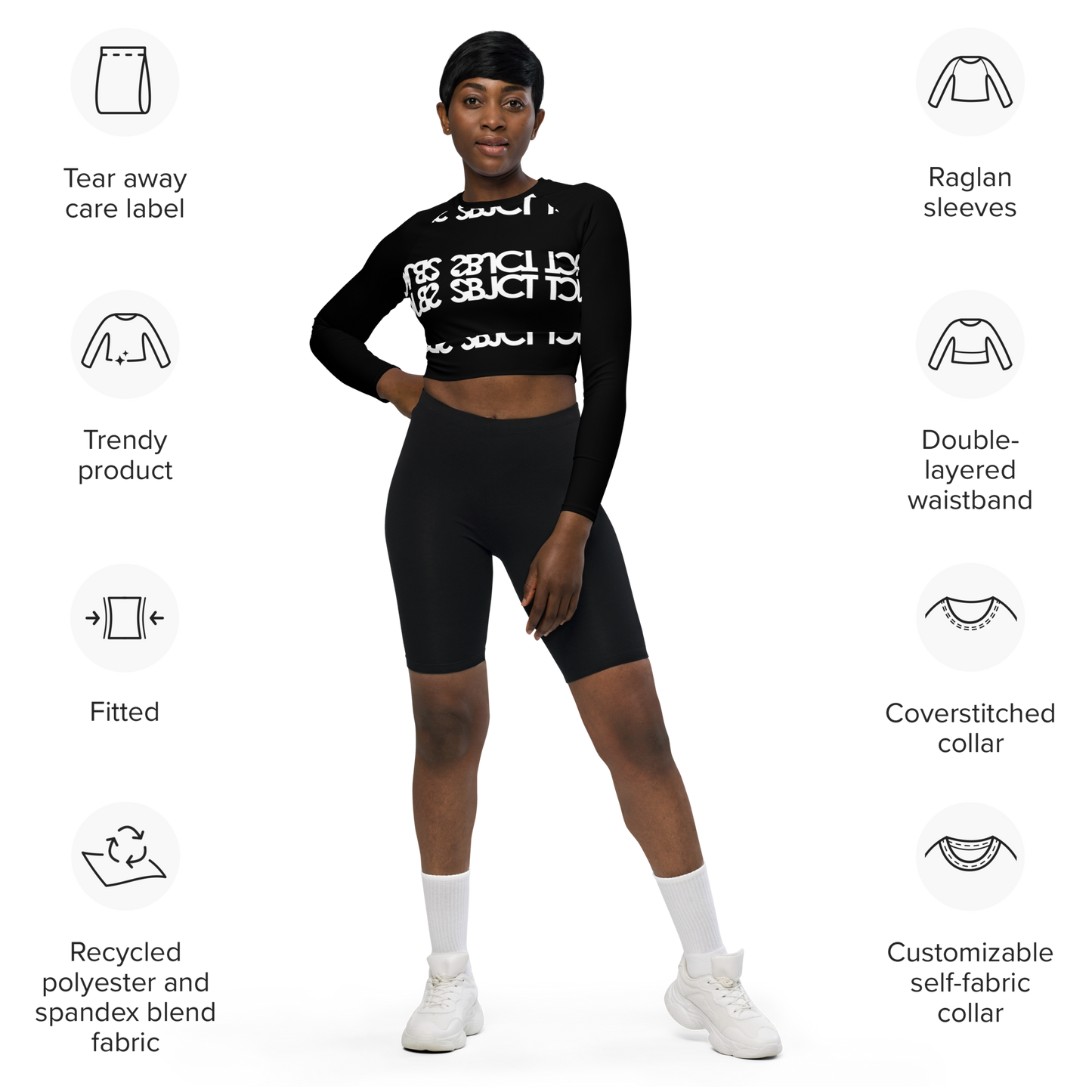SBJCT Recycled long-sleeve crop top