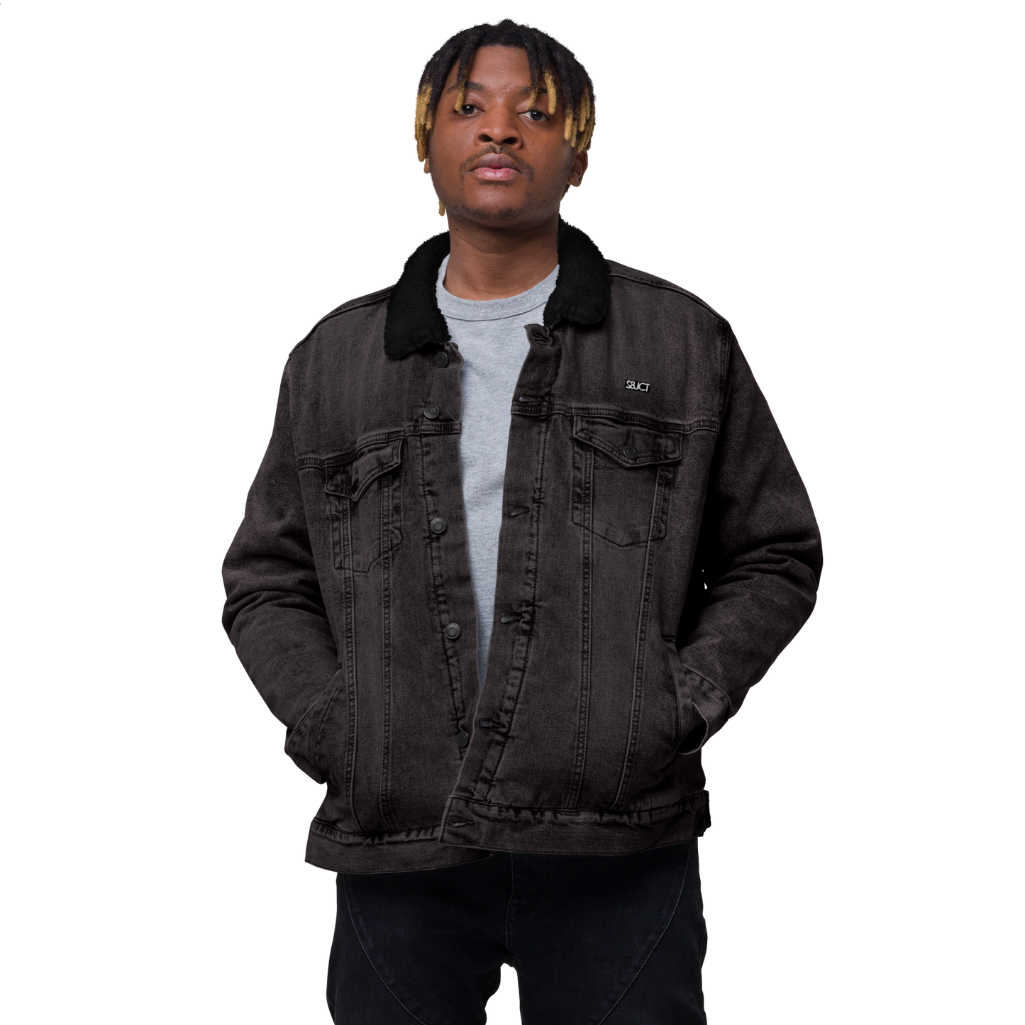 SBJCT Unisex denim sherpa jacket