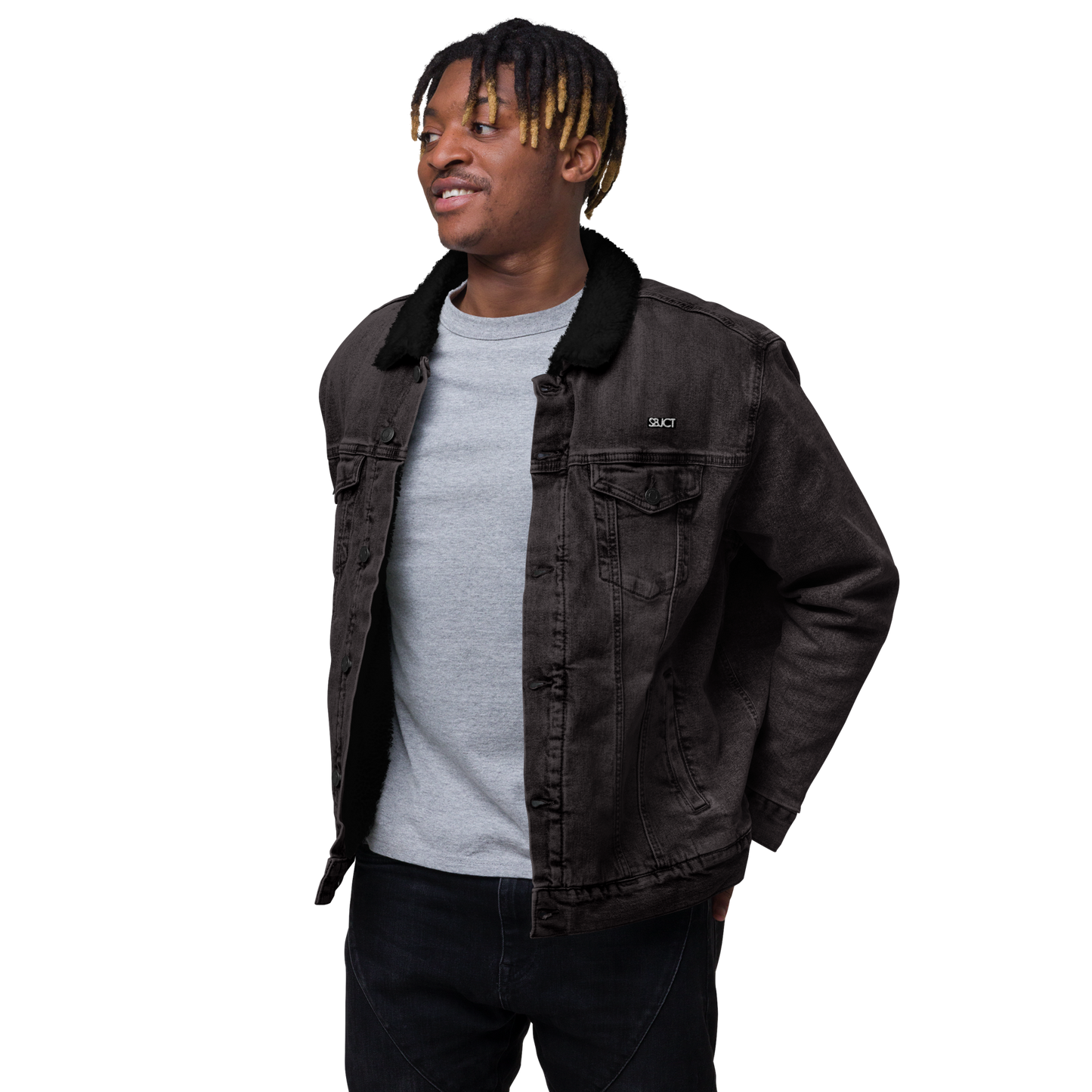 SBJCT Unisex denim sherpa jacket